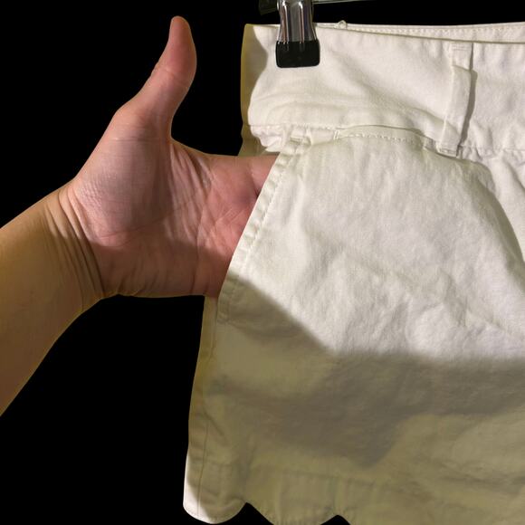 LOFT White Riviera Scalloped Hem Cotton Shorts Womens Size 6 Summer Preppy - Picture 8 of 12